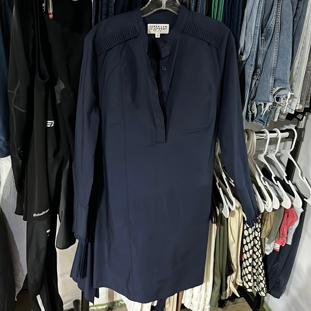 Unique Derek Lam 10 Crosby navy cotton dress. Size small.